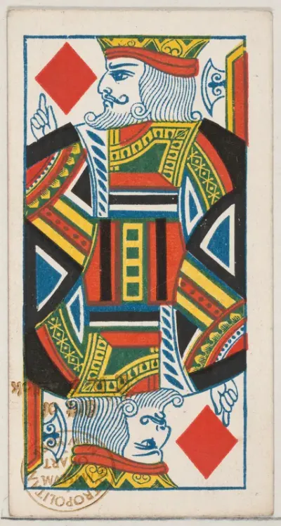 King of Diamonds, from the Playing Cards series (N84) to promote Turkish Cross-Cut Cigarettes for W. Duke, Sons and Co.