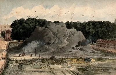 King's Cross, London: the Great Dust-Heap, next to Battle Bridge and the Smallpox Hospital