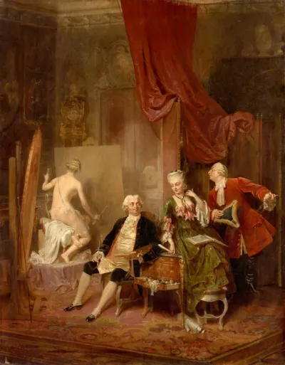 King Stanisław August in Bacciarelli's studio