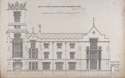 Kingswood School, Surrey: front elevation