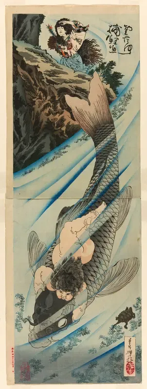 Kintaro Captures the Carp (Kintaro rigyo o torau)