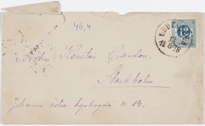 Kirjekuori osoitettu Kerstin Cardonille, s.a.