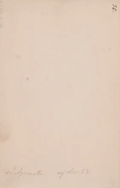 Kirjoitusta (Se aquarellen af Aar 1854), taiteilijan vaimon Anna Holmbergin käsialaa