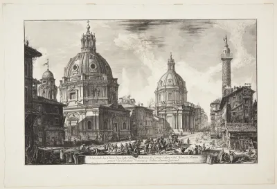 Kirkerne Santa Maria di Loreto og Santissimo Nome di Maria ved Trajan's søjle, i baggrunden Quirinal-højen