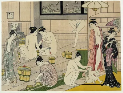 Kiyonaga Bathhouse Women