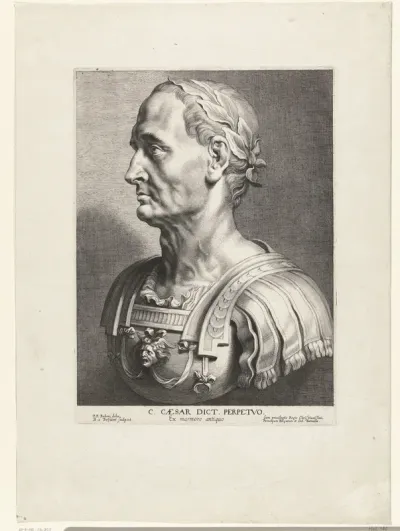 Klassieke buste in marmer van keizer Julius Caesar