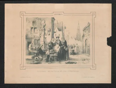 Kleding van Antwerpen, zoals gedragen bij een markt. (2)