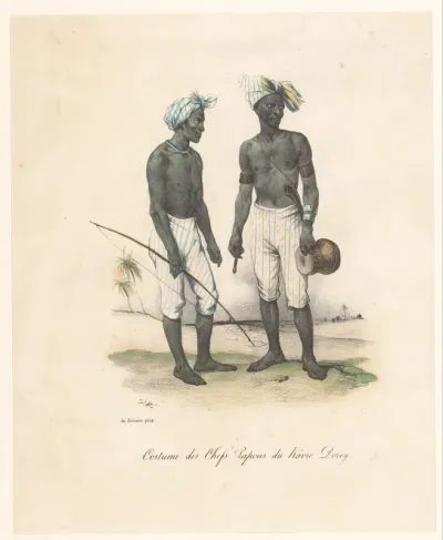 Kleding van de leiders van de Havre-Dorey in Papoea-Nieuw-Guinea