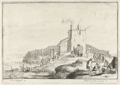 Klein fort aan een rivier