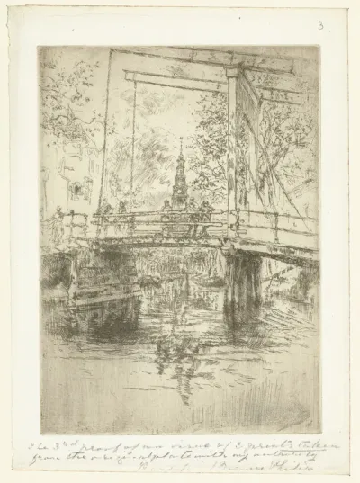 Kleine ophaalbrug in Amsterdam