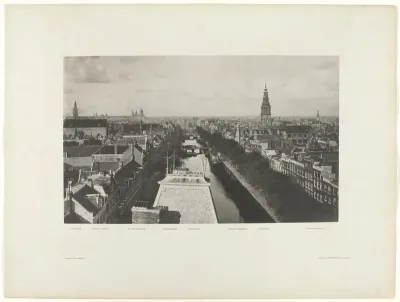 Kloveniersburgwal, seen from the Doelen Hotel Amsteldijk at the Ceintuurbaan, seen from a house on Amsteldijk 42