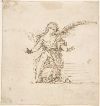 Kneeling Angel With Hands Outstretched