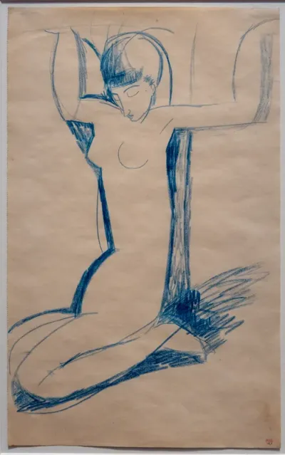 Kneeling Caryatid sitting on her heels, three-quarter view to left (Anna Akhmatova?)