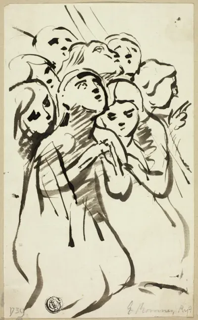 Kneeling Figures Huddled Together