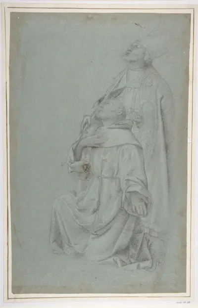 Kneeling St. Francis and St. Nicholas of Bari