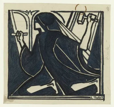 Knielende figuur met hamer en beitel