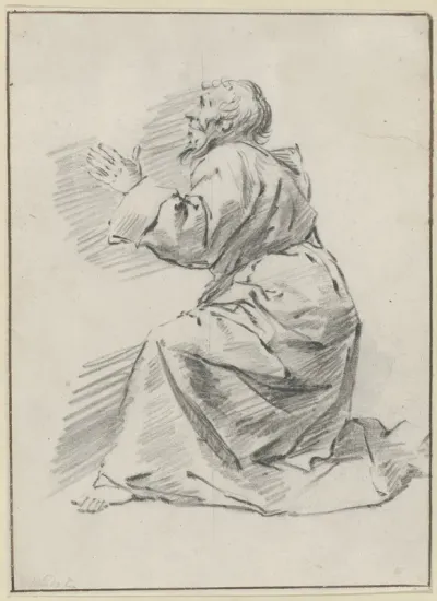 Knielende man in pij