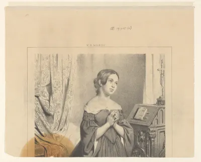 Knielende vrouw in gebed
