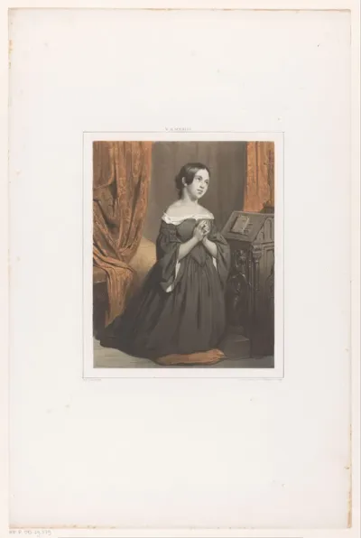 Knielende vrouw in gebed