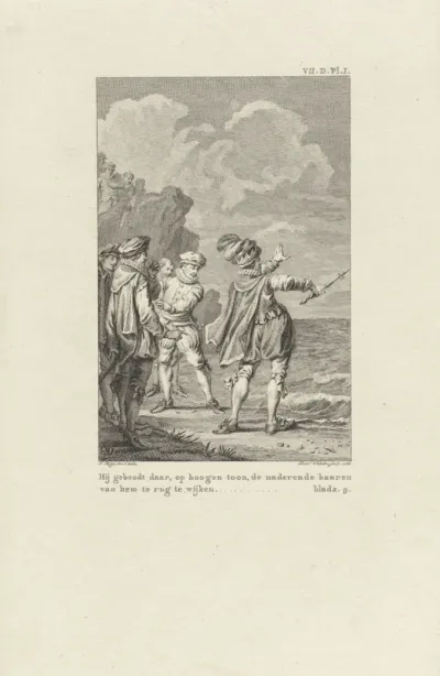 Knoet de Grote probeert de golven te laten wijken