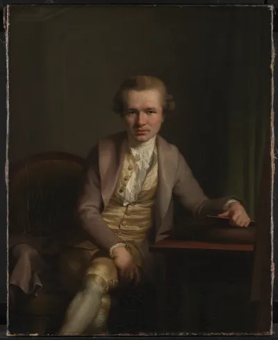 Kobberstikkeren J.F. Clemens ved sit arbejdsbord
