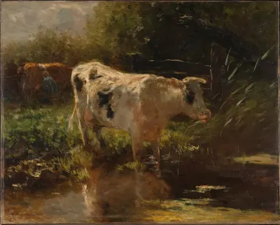 Koe aan de slootkant