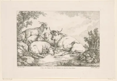 Koe met schapen en geiten
