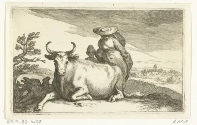 Koe met vrouw en kind
