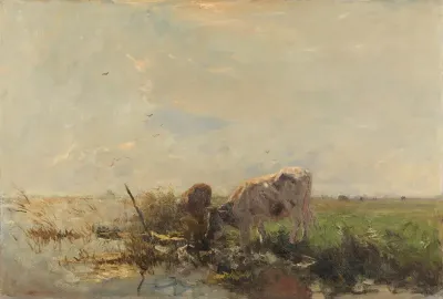 Koeien aan een plas