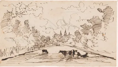 Koeien in een landschap