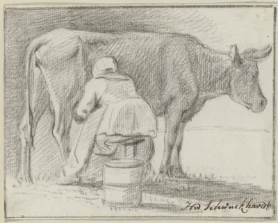 Koemelkende vrouw