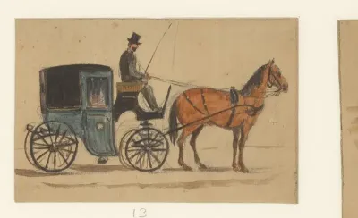 Koets met koetsier en paard