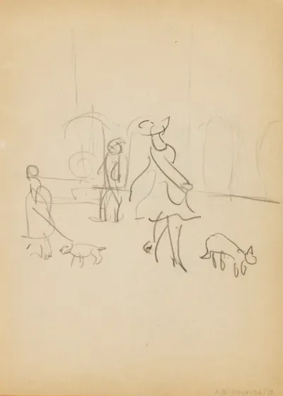 Koiran ulkoilutusta