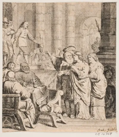Komposition med figurer i dragter fra 1600-talllet