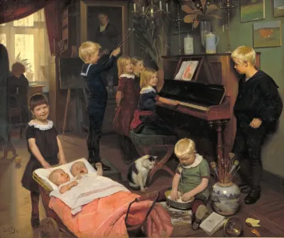 "Koncert". Kunstnerens børn og deres legekammerater