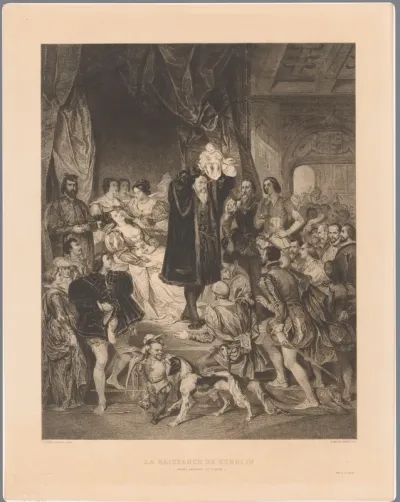 Koning Antoine de Bourbon toont zijn pasgeboren zoon Henry IV