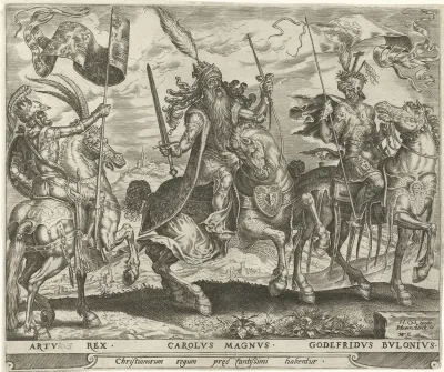 Koning Arthur, Karel de Grote en Godfried van Bouillon