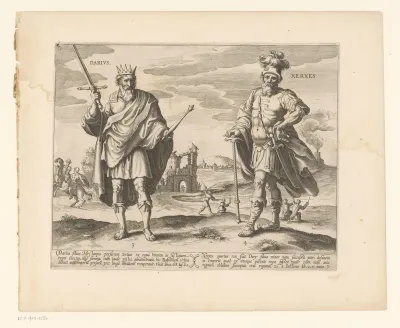 Koning Darius I en koning Xerxes