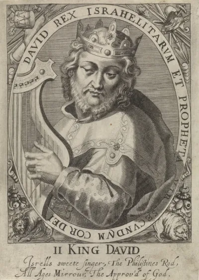 Koning David als een van de negen helden