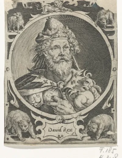 Koning David als een van de negen helden