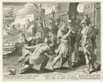 Koning David leert van de dood van Absalom