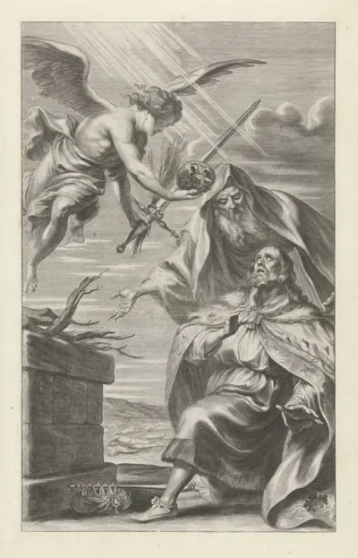 Koning David offert aan God en ziet de engel des doods