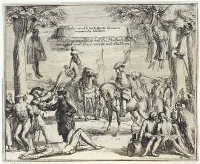 Koning Jacobus II laat protestanten ophangen
