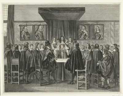 Koning Karel II van Engeland spreekt de staande leden van de Staten-Generaal toe, 1660