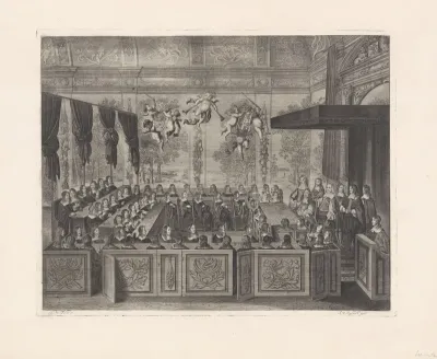 Koning Karel II van Engeland spreekt de zittende leden van de Staten-Generaal toe, 1660