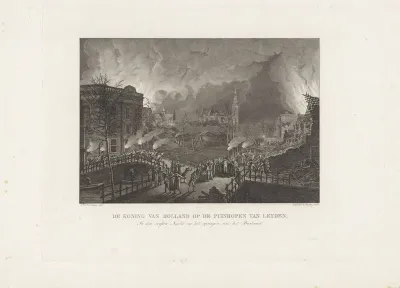 Koning Lodewijk Napoleon te Leiden na de buskruitramp, 12 januari 1807