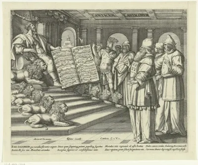 Koning Salomo op zijn troon