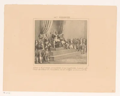 Koning Willem I geeft dank voor de hulp verleend aan de slachtoffers van de watersnood van 1826