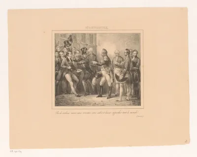 Koning Willem I laat een man met verzoekschrift hem benaderen
