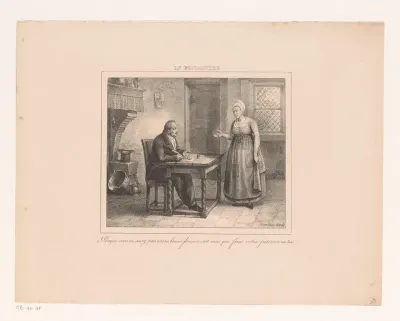 Koning Willem I schrijft een verzoekschrift voor een vrouw